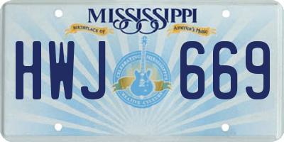 MS license plate HWJ669