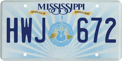 MS license plate HWJ672