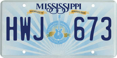 MS license plate HWJ673