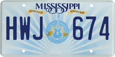 MS license plate HWJ674