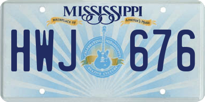 MS license plate HWJ676