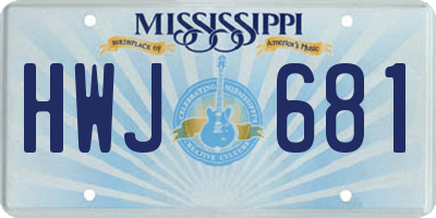 MS license plate HWJ681