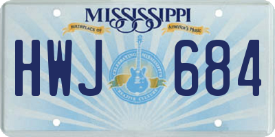 MS license plate HWJ684