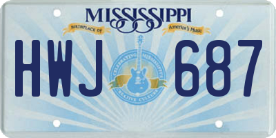 MS license plate HWJ687