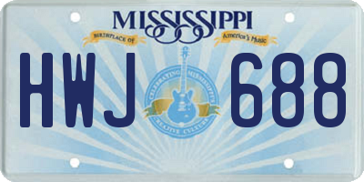 MS license plate HWJ688