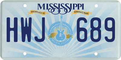 MS license plate HWJ689