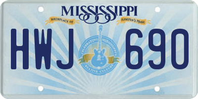 MS license plate HWJ690