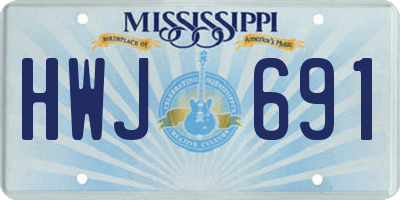 MS license plate HWJ691