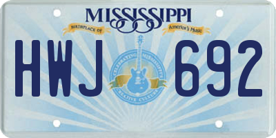 MS license plate HWJ692