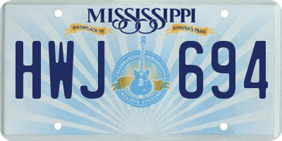MS license plate HWJ694