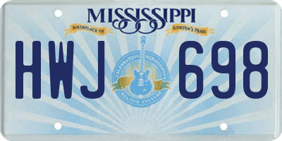 MS license plate HWJ698