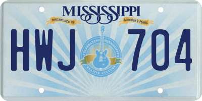 MS license plate HWJ704