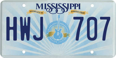 MS license plate HWJ707