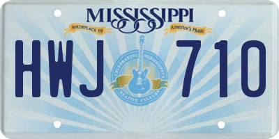 MS license plate HWJ710