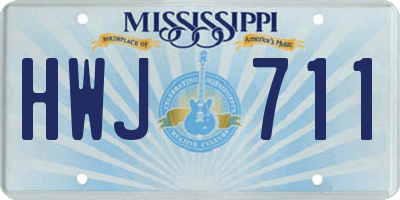 MS license plate HWJ711