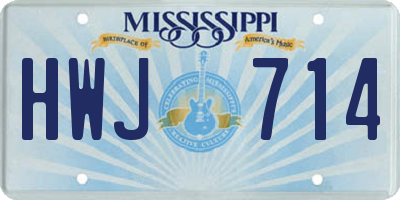 MS license plate HWJ714