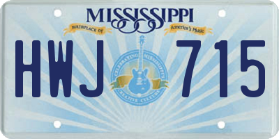 MS license plate HWJ715