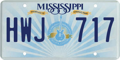 MS license plate HWJ717