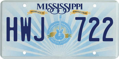 MS license plate HWJ722