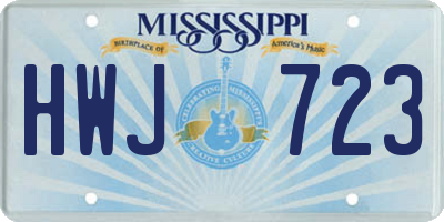 MS license plate HWJ723