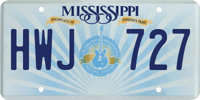 MS license plate HWJ727