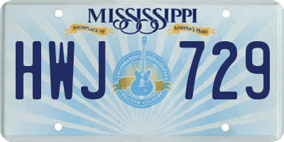 MS license plate HWJ729