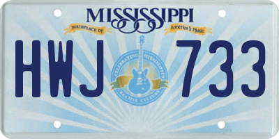 MS license plate HWJ733