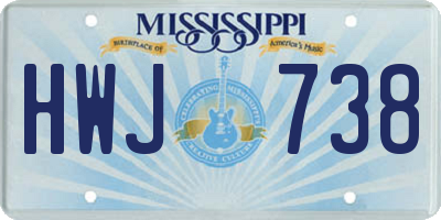 MS license plate HWJ738