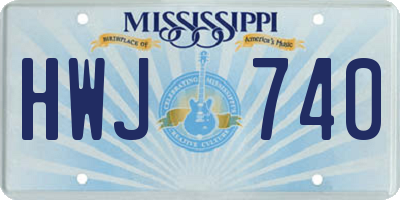 MS license plate HWJ740