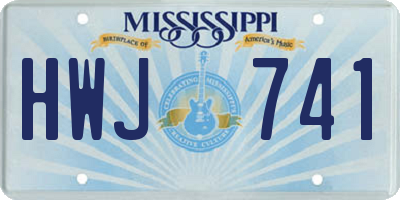 MS license plate HWJ741