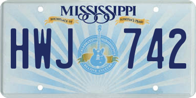 MS license plate HWJ742