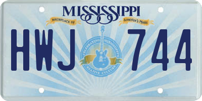 MS license plate HWJ744