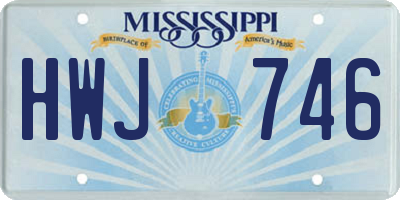 MS license plate HWJ746
