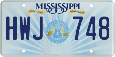MS license plate HWJ748