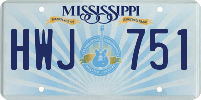 MS license plate HWJ751