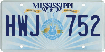 MS license plate HWJ752