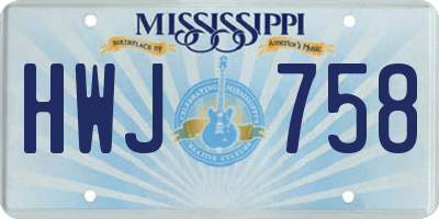 MS license plate HWJ758