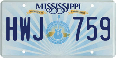 MS license plate HWJ759