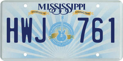 MS license plate HWJ761