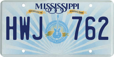 MS license plate HWJ762