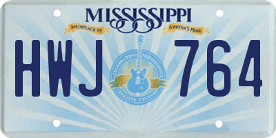 MS license plate HWJ764