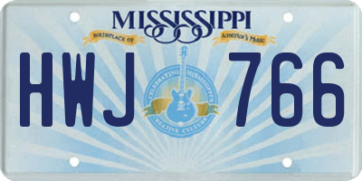 MS license plate HWJ766