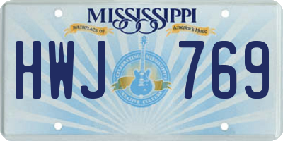 MS license plate HWJ769