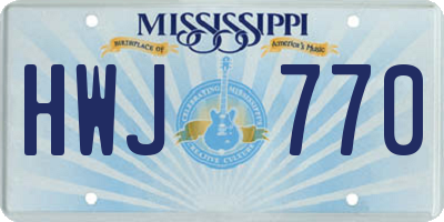 MS license plate HWJ770