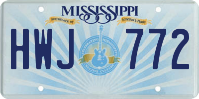 MS license plate HWJ772