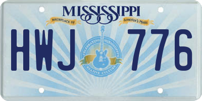 MS license plate HWJ776