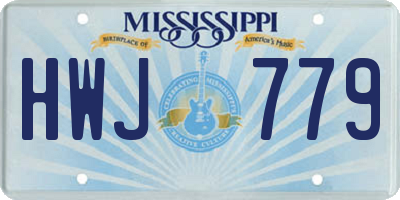 MS license plate HWJ779