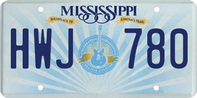 MS license plate HWJ780