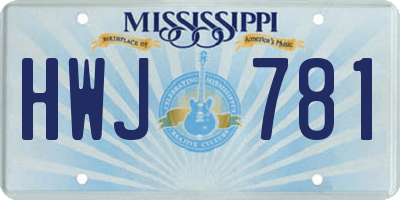MS license plate HWJ781