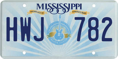 MS license plate HWJ782